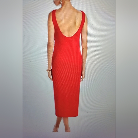 NWT Mollie Ruched Midi Dress Size XL in Red by WAYF - Picture 9 of 9